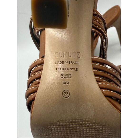 Schutz Marcela Strappy Heeled Leather Sandals - Women’s US 5.5B / - Picture 8 of 9